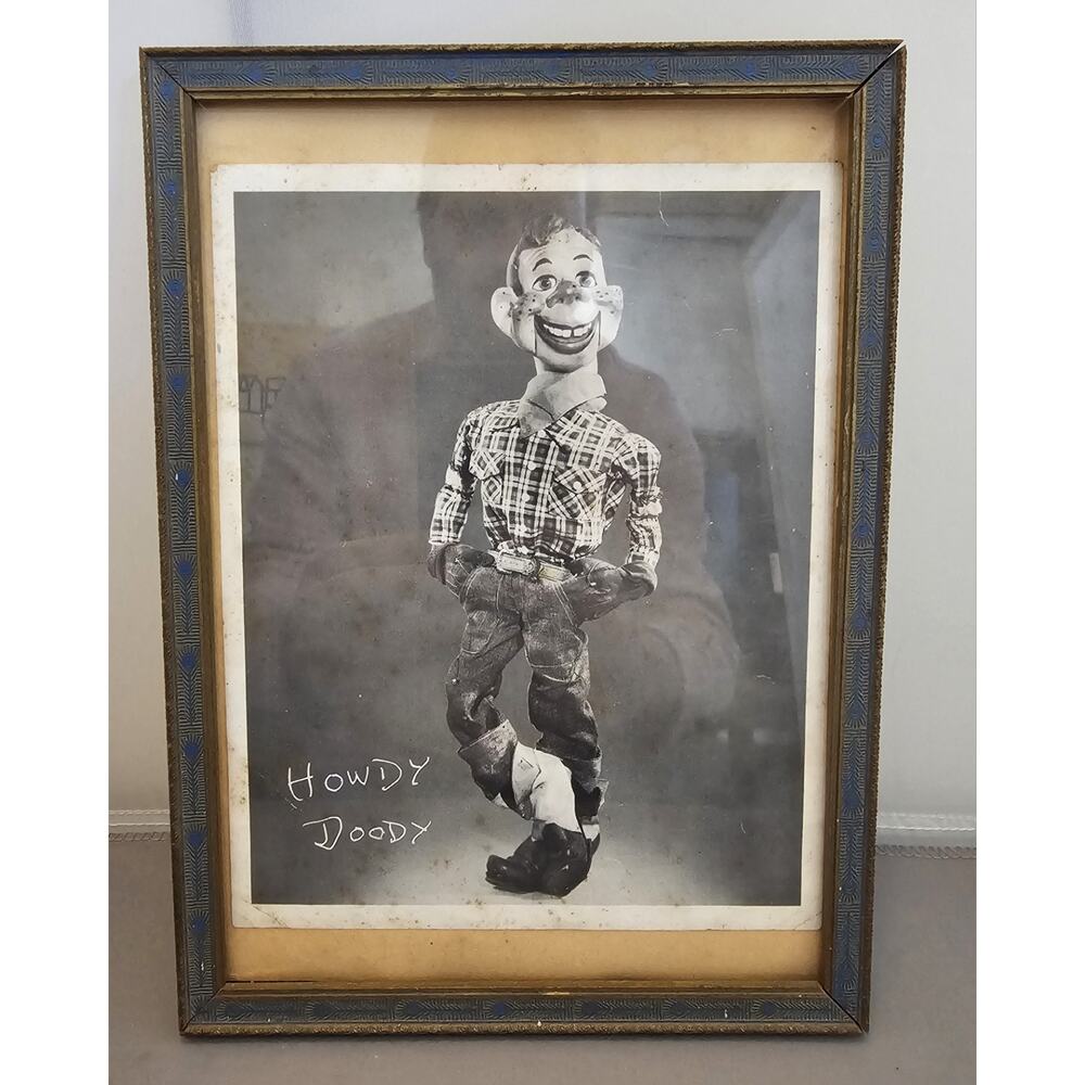 Vintage Framed Howdy Doody "Signed" Black and White Photo - 6-3/4" x 8-1/2"